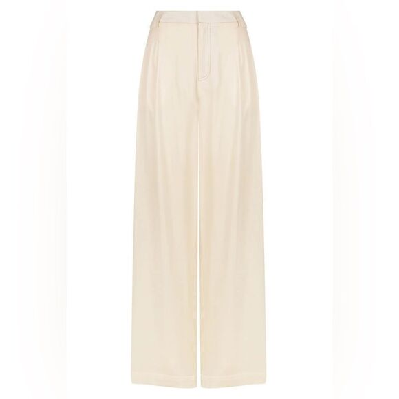 SANCIA The Alys Pleated Cream Ivory High Waisted Trouser Pant - Picture 2 of 12
